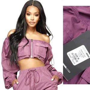 Fashion Nova Ride or Die Lounge Top Mauve M NWT